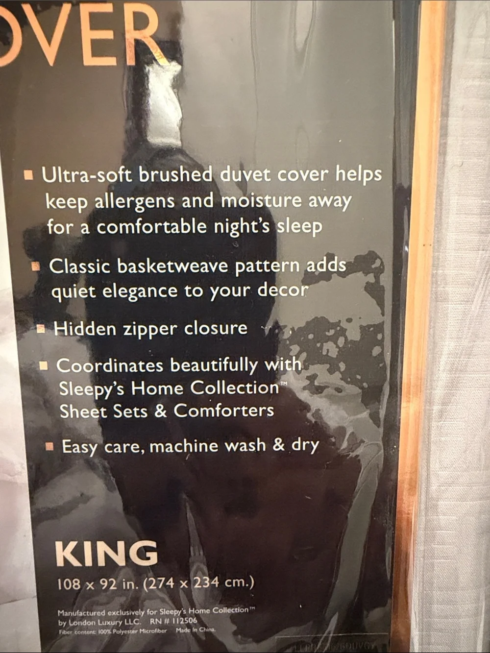 NEW Home Collection Gray King Sheet Set & Duvet Bundle-Smooth Luxurious Bedding